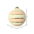 thumbnail image 2 of Vickerman 4" Peach Horizontal Stripe Pastel Ball Ornament, 4 per Bag, 2 of 3