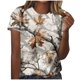 thumbnail image 1 of Tops Y Blusas de las Mujeres Estampadas Cuello Redondo Manga Corta, Poliéster Casual Top para Diario, Fiesta Y Todas las Estaciones, 1 of 5