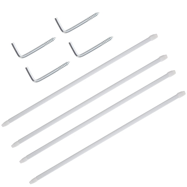 OULII 2 Pcs Tringle à Rideau Réglable Blanche en Fer Sans Perçage Propriétés de Location