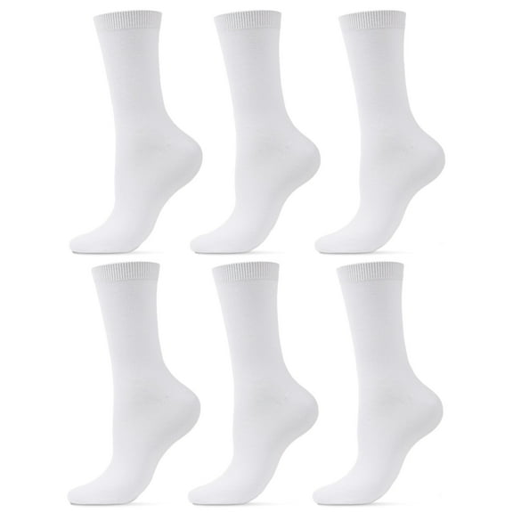 MeMoi Women's 6-Pack Flat Knit Athletic Sports Crew Socks - Womens - Female