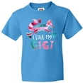 thumbnail image 3 of Inktastic I Love My Gigi Pink and Blue Fox with Hearts Youth T-Shirt, 3 of 5