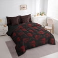 thumbnail image 3 of jejeloiu Gothic Skull 7-Piece Twin Bedding Sets,Red Black Bedding Comforter Set For Boys Girls Reversible, 3 of 8