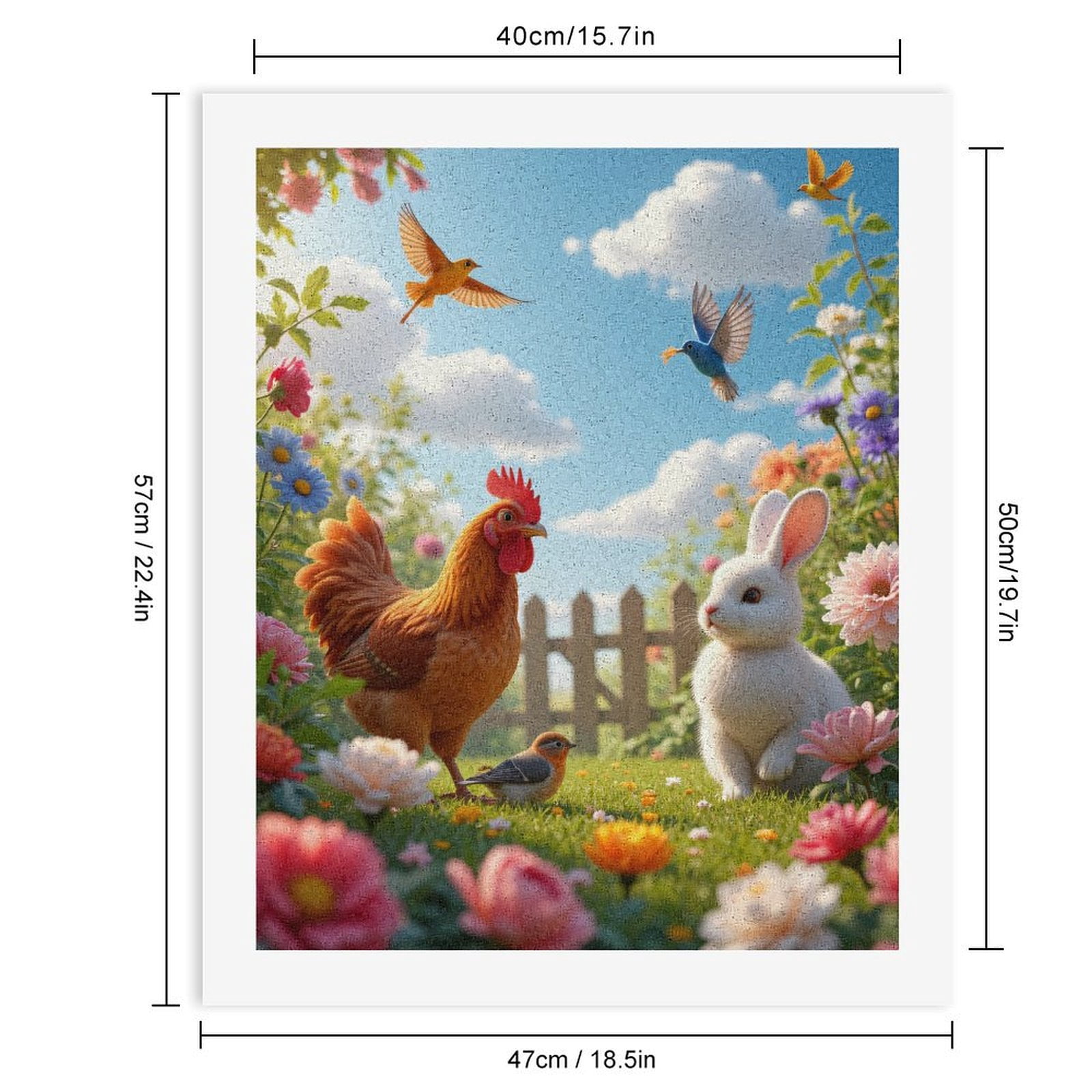 Paint by Numbers Kit for Adults, Garden Animals Sunny Day Scene Paint by Numbers, Easy Paint by Numbers Kit for Adults Beginner, DIY Adult Paint by Number Kits on Canvas, Home Decor