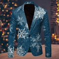 thumbnail image 2 of ANINEO Men Christmas Snowflake Santa Printed Pockets Lapel Button Suit Jacket Blazers Coats Suit Long Sleeve Classic Male Outwear, 2 of 3