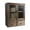 Burnt Wood Color, variant on Rustic Apothecary Cabinet - 12" L x 4.7" W x 14" H Vintage Pine Countertop Cabinet with 2 Shatterproof Clear Doors & 2 Drawers, Small Spice Organizer for Kitchen, Bathroom, Office (Brown)