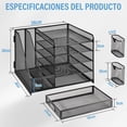 thumbnail image 3 of Organizador de Escritorio, Organizador Escritorio 5 Capas con Compartimentos Verticales, Portalápices y Cajón Deslizante, organizador de Papel para Uso Diario en la Cficina y la Escuela, 3 of 6