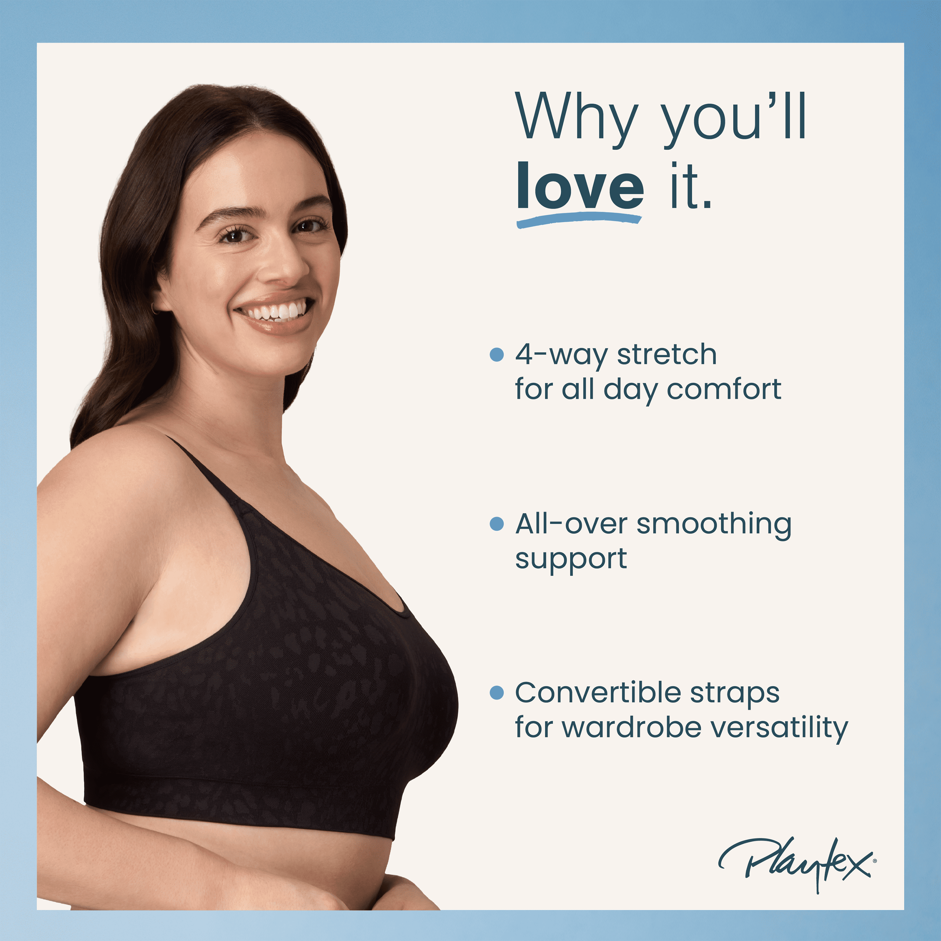 Playtex Women's Seamless Wireless Bra, Moisture-Wicking, Convertible (Plus Sizes)&nbsp;