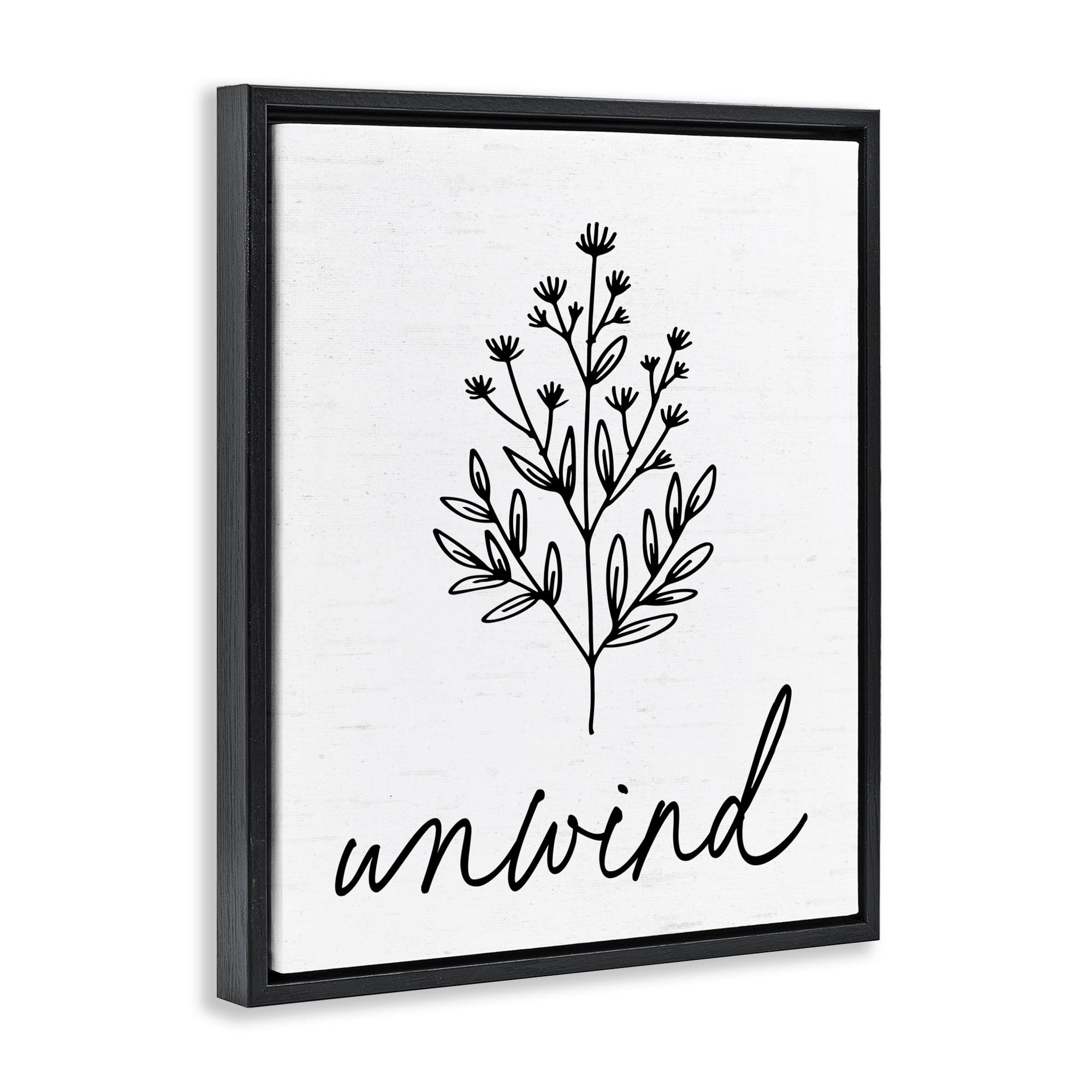 Bathroom Herb Unwind Black Framed Floater Canvas Wall Art, design by Lettered and Lined