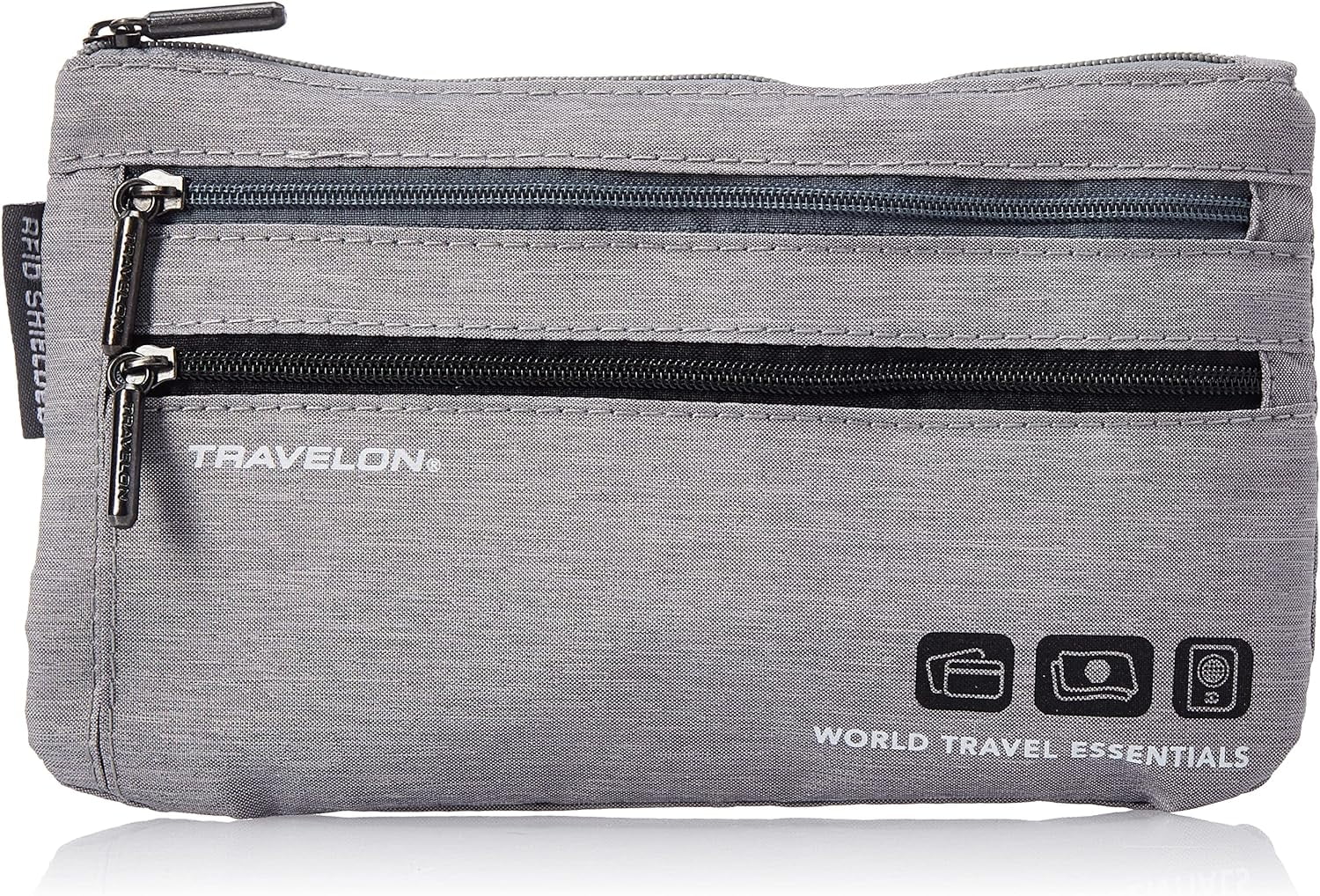 Travelon World Travel Essentials 2-Piece Currency and Passport Organizer Set in Grey