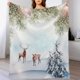 thumbnail image 2 of Manta de franela ligera con diseño de árboles de nieve de invierno, suave, cálida y bonita, con ciervos navideños, regalo para mujeres, niños y adolescentes, 50 x 60 pulgadas, 2 of 6
