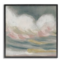 Stupell Industries Stormy Rolling Waves Landscape Painting Gray Framed Art Print Wall Art, 24 x 24