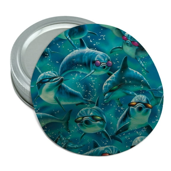 Dolphin Sunglasses Underwater Ocean Diving Pattern Round Rubber Non-Slip Jar Gripper Lid Opener