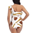 thumbnail image 5 of Sikiie Baseball Sport Print Women One Piece Swimsuits Tummy Control One Shoulder Bathing Suits Ruffle Swimwear, From S to XXL-Large, 5 of 6
