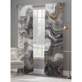 thumbnail image 5 of Black Marble Semi Sheer Curtains 108 Inch Length 2 Panels Set, Retro Chic Abstract Mottled Texture Art Sheer Kitchen Curtain Privacy Voile Window Curtain for Living Room Bedroom Rod Pocket Drapes, 5 of 7
