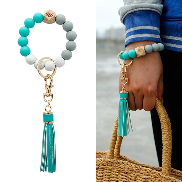 LLavero de silicona con borla y llavero F Hugo Pulsera llavero