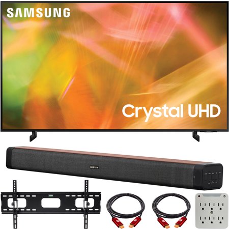 Samsung UN43AU8000 43 inch 4K Crystal UHD Smart LED TV (2021) Bundle
