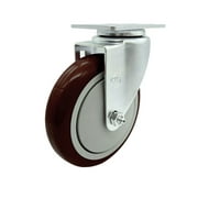 Service Caster Brand Replacement for McMaster Carr Caster 2426T54  Swivel Top Plate Caster with 5 Inch Maroon Polyurethane Wheel  350 lbs. Capacity Per Caster