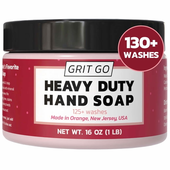 Jabón de manos industrial Grit Go – Limpiador de manos arenoso de alta resistencia para trabajadores mecánicos de la construcción y más – Elimina grasa, aceite, óxido y pintura – Pasta de manos hidrat