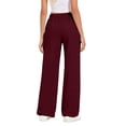 thumbnail image 5 of QASIEATN Women Fleece Baggy Sweatpants with Pockets Wide Straight Leg High Waist Joggers Pants Winter Clothes, 5 of 7