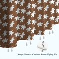 thumbnail image 6 of Brown Christmas Gingerbread Pattern Shower Curtain 84"x72" ,Bathroom Decorative Shower Curtains Set with 12 Hooks,Modern Waterproof Washable Shower Curtain, 6 of 6