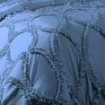 thumbnail image 4 of DNG Creations 3 Piece Ruffle Ribbon Design Comforter ( Oversized Queen Size ) Ultra Soft All-Season 550 GSM 800 Threads Count,100% Egyptian Cotton - Solid Medium Blue Colour, 4 of 5