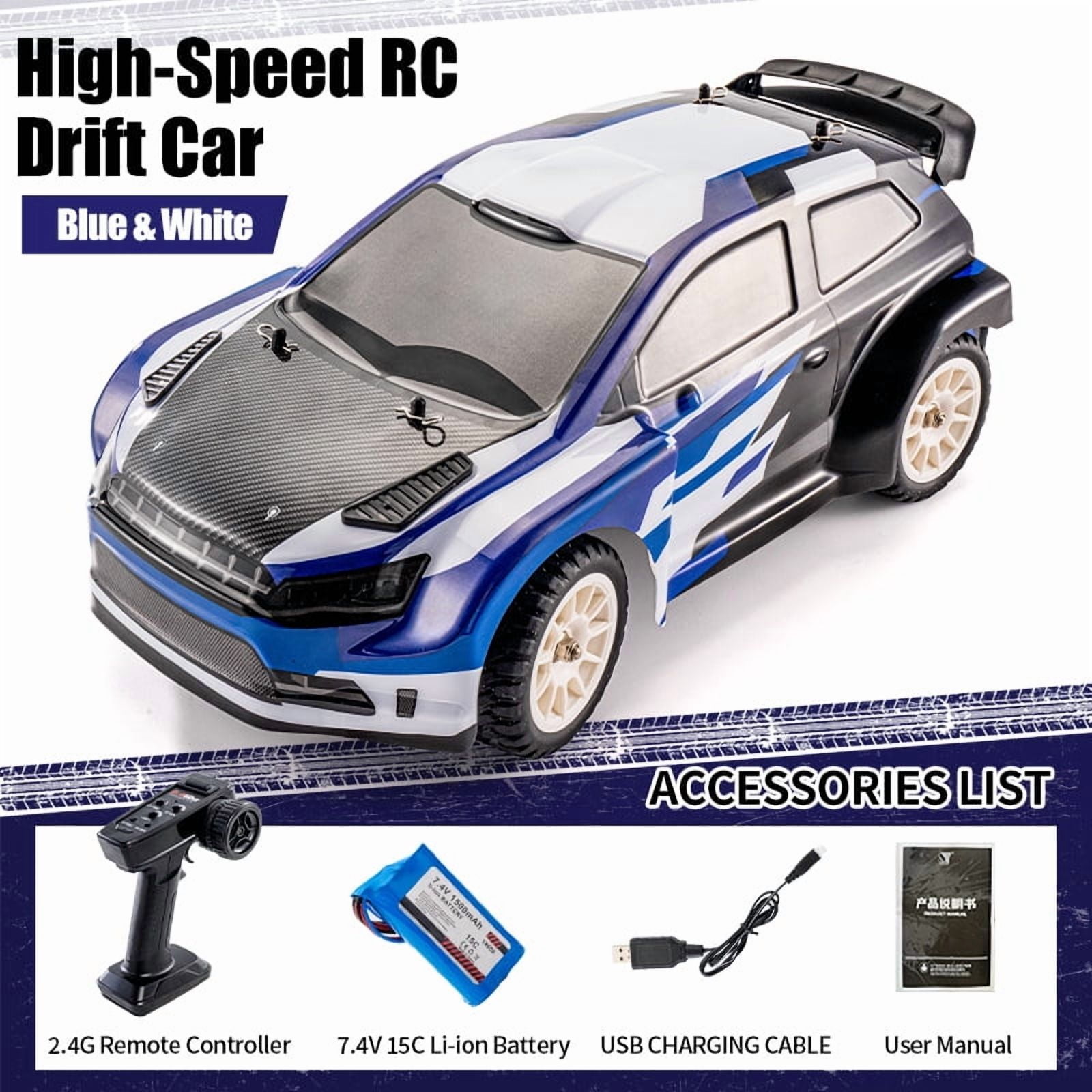RC Drift Car with Gyroscope, 1:43 Mini 4WD Remote Control Drift Cars with Semi Proportional Throttle and LED Light, RC Racing Vehicle Toy Gifts