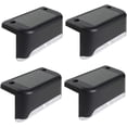 thumbnail image 1 of Paquete de 4 luces solares para plataforma, luces LED solares para escalones, luces de barrera impermeables para escalones exteriores, cercas, luz negra cálida, 1 of 4