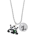 thumbnail image 1 of Delight Jewelry Resin Panda Bear Best Friends Silvertone Script Initial Disc - Z - Charm Necklace, 20"+3", 1 of 4