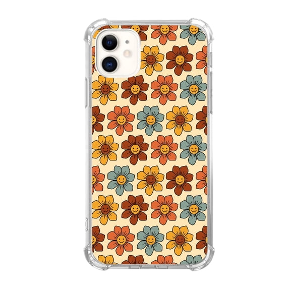 Retro Flowers Case Compatible with iPhone 12,Unique Art Design TPU Bumper Cover Case