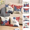 thumbnail image 1 of Fiudx Ofertas Y Liquidación Funda De Almohada Estampada De Lino Para El Día De La Independencia, Funda De Cojín Para Sofá Y Coche, Funda De Almohada Navideña, 1 of 2