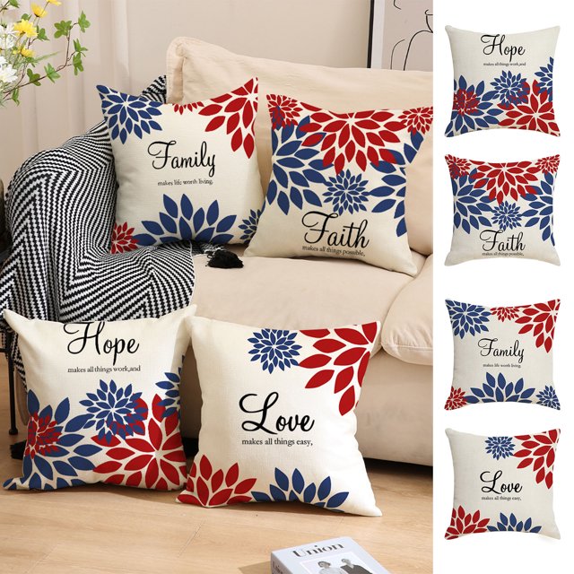 Fiudx Ofertas Y Liquidación Funda De Almohada Estampada De Lino Para El Día De La Independencia, Funda De Cojín Para Sofá Y Coche, Funda De Almohada Navideña