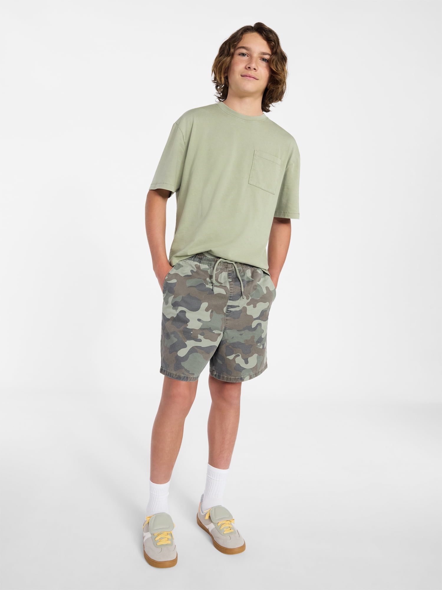Weekend Academy Boys Washed Pocket Tee with Short Sleeves, Sizes XS-XXL