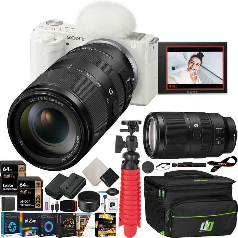 Sony ZV-E10 Mirrorless Alpha APS-C Vlog Camera Body and 70-350mm