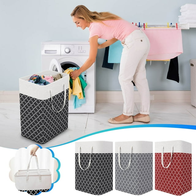 Vaidha Panier à Vêtements Grande Capacité Seaux Pliants pour la Maison Impression Lanterne Récipient Seaux