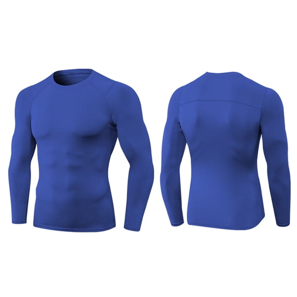 Camisetas 3pcs Camisetas de Compresión de Manga Larga Atlética para Hombres Camiseta de Abrenamiento Seco Rápido Que Corría Tops