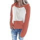 thumbnail image 1 of Gibobby Sudadera de Manga Larga Sudaderas con capucha informales para mujer Bloque de color Sudaderas con cordón de manga larga Tops ligeros con bolsillo （Rosa， M), 1 of 5