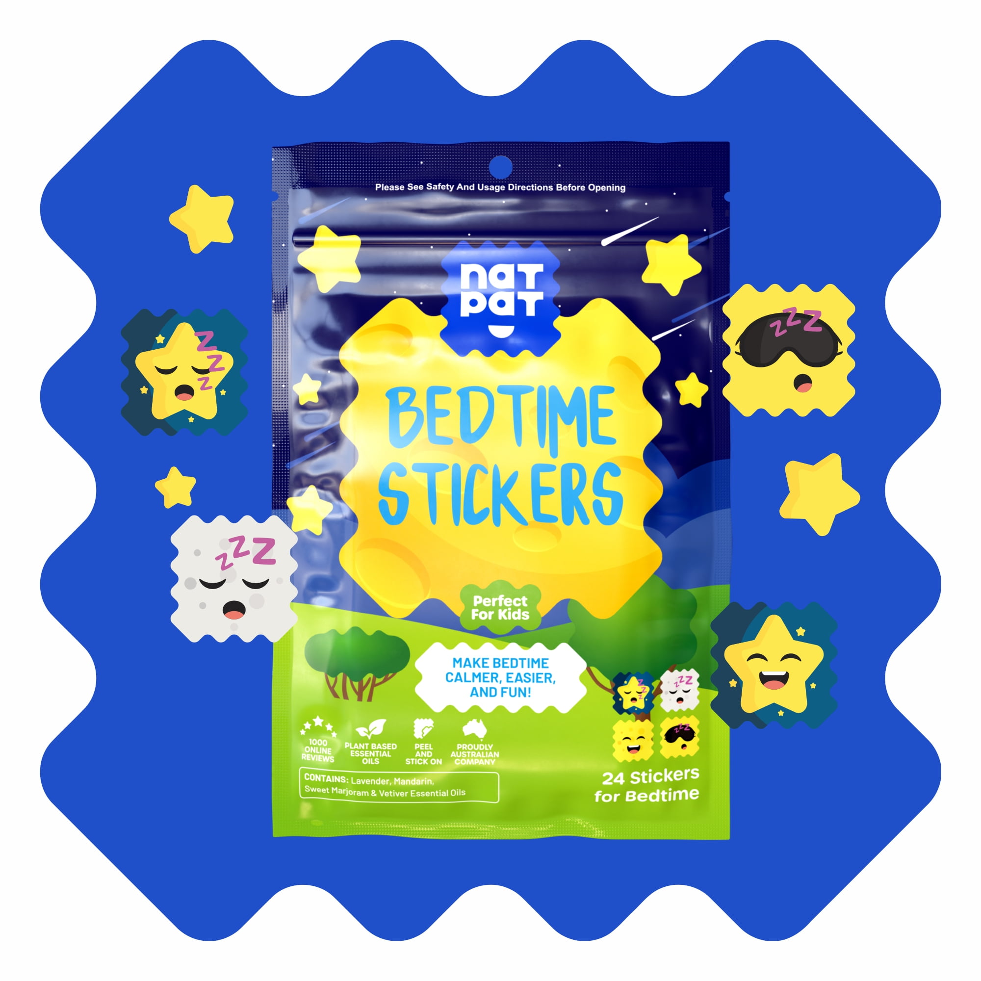 NATPAT SleepyPatch Sleep Support Stickers for Kids, 24 Count
