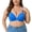 Blue, variant on Women's Plus Size Wireless Triangle Bra Deep V Neck Push Up Bralettes Adjustable Straps Everyday Tshirt Bra