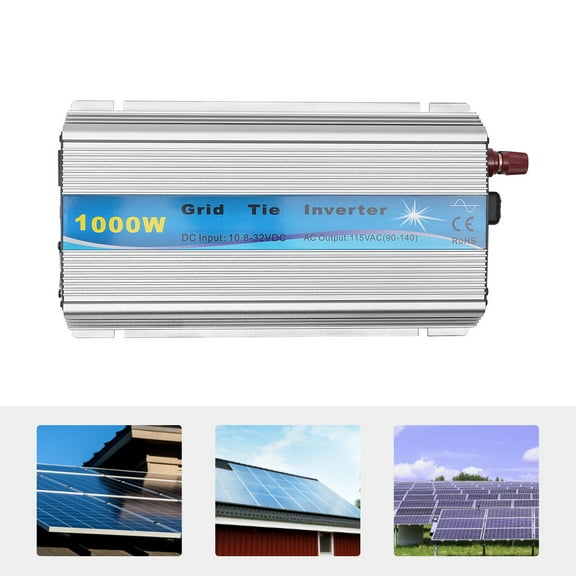 ChicHomey 1000w  Grid Tie Solar Inverter,MPPT Sine Wave DC10.8-32V Solar Input AC90-140V Output for 18V Solar Panel,for Solar Panel System