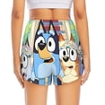 thumbnail image 2 of Lsque Bluey Printed Women's Running Shorts with Liner Pockets,Elastic Quick Dry Workout Athletic Gym Yoga Shorts,Womens High Waist Shorts-Medium, 2 of 9