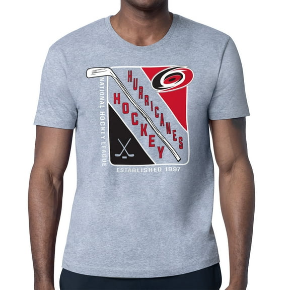 Men's Starter Heather Gray Carolina Hurricanes Shield Graphic T-Shirt