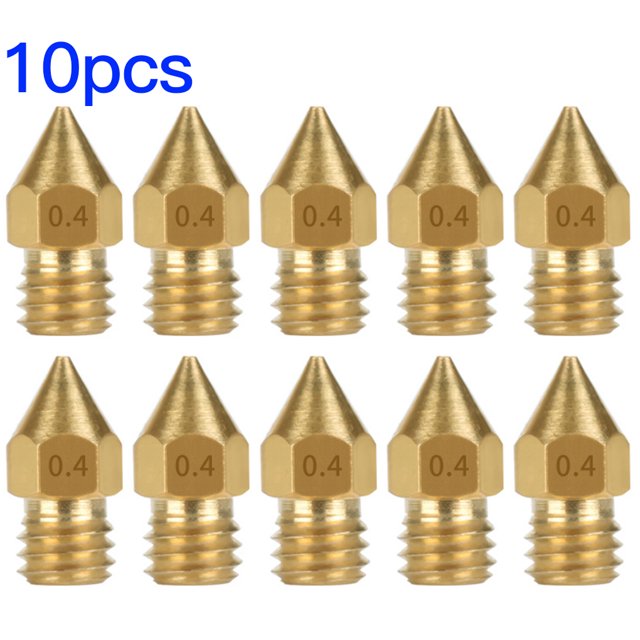 Cabezales de boquilla de latón para impresora 3D, cabezales de impresión de extrusora MK8, reemplazo para CR 10, 1,75 mm / 0,4 mm 10 Piezas AweSitey EL4444-03B