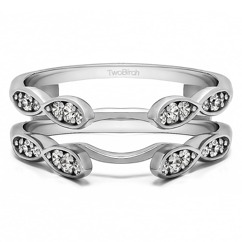 Brilliant Moissanite Mounted in Sterling Silver Infinity Wedding Ring