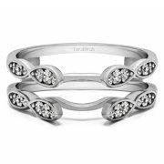 10k Solid Gold Brilliant Moissanite Infinity Wedding Ring Guard Enhancer (0.26ctw)
