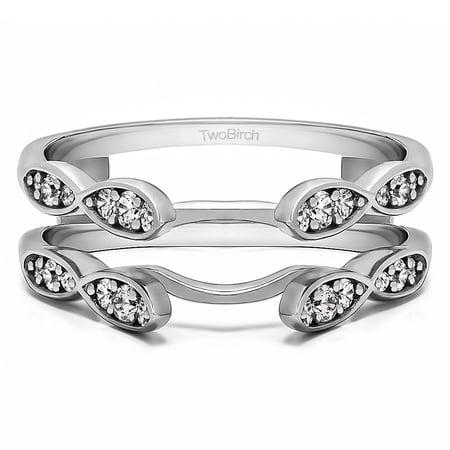 10k Solid Gold Brilliant Moissanite Infinity Wedding Ring Guard Enhancer (0.26ctw)