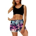 thumbnail image 3 of Women 4th of July Board Shorts Hawaiian Tropical Print Beach Swim Shorts with Pockets, 3 of 10