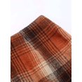 thumbnail image 6 of Womens Wool Plaid Mini Skirt Fall Winter High Waisted Bodycon Pencil Skirt Orange XL, 6 of 7