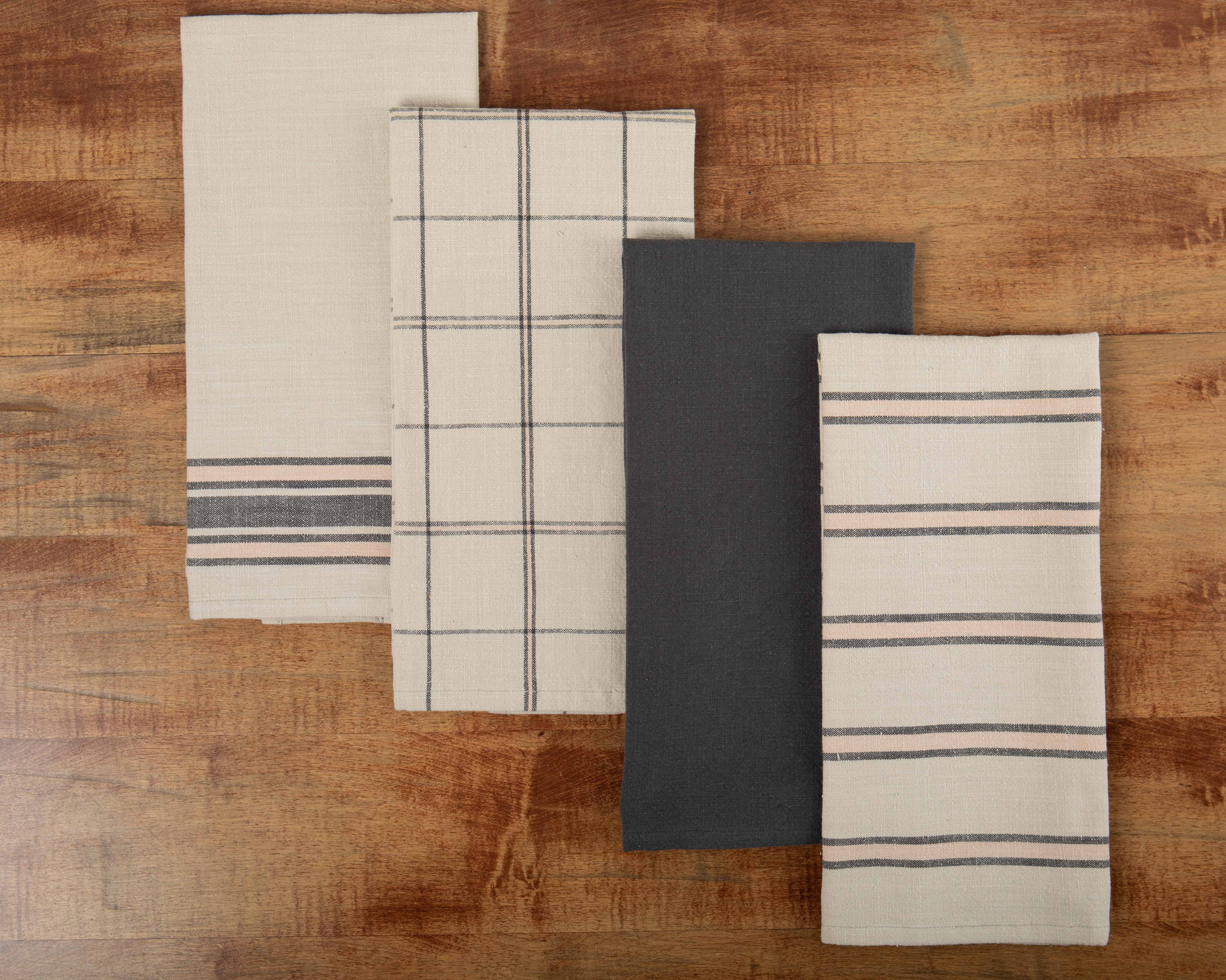 Mainstays 4-Pack 16”x26” Woven Kitchen Towel Set, Brownstone 