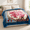 Flower/Light Blue-King, variant on Flower/Light Blue King 2-Ply Thick Reversible Plush Raschel Bed Blanket