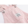 thumbnail image 5 of KIDSCOOL SPACE Girls Wide-leg Denim Overalls, Pink/Blue Jeans Cargo Dungaree Pants,Light Blue,6-7 Years, 5 of 6
